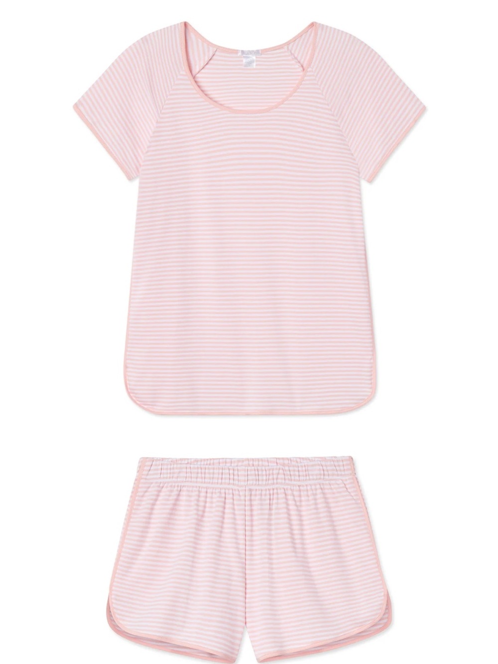 Soft Pink Stripe Short Pajama Set - Women's Short Sleeve Top & Shorts
